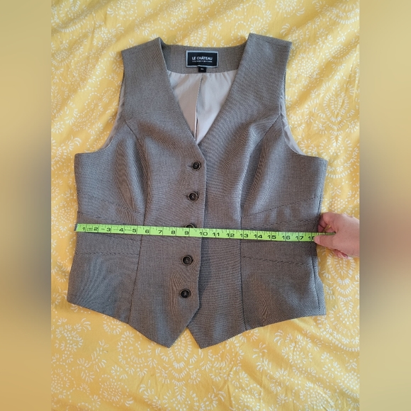 le chateau ladies suiting vest, grey-brown, US LG - Picture 12 of 13